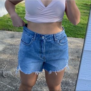 Cotton On Med Wash Denim Mom Short